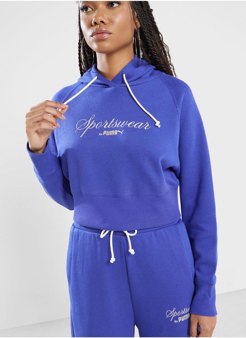 PUMA Relaxed Cropped Hoodie - Image 1