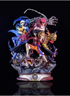One piece The three captains of Onigashima, Luffy, Kidd, and Law Action Figure Decorative Resin Sculpture Home Decor Statue, Art Figurine Home Ornament Decoration for Office, Living Room, Bedroom, Book Shelf, TV Cabinet, Desktop