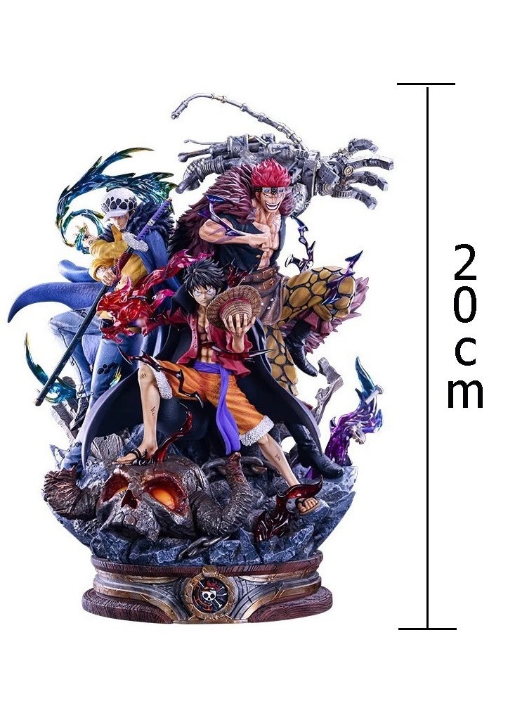 General - One piece The three captains of Onigashima, Luffy, Kidd, and Law Action Figure Decorative Resin Sculpture Home Decor Statue, Art Figurine Home Ornament Decoration for Office, Living Room, Bedroom, Book Shelf, TV Cabinet, Desktop - Image 1