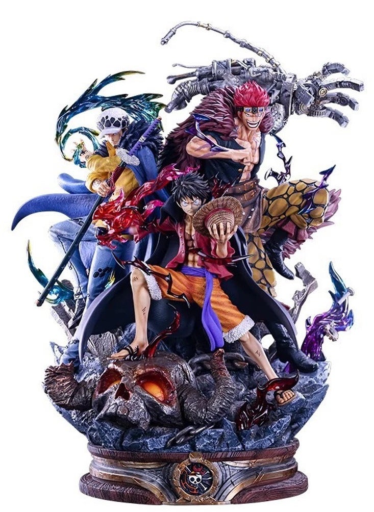 General - One piece The three captains of Onigashima, Luffy, Kidd, and Law Action Figure Decorative Resin Sculpture Home Decor Statue, Art Figurine Home Ornament Decoration for Office, Living Room, Bedroom, Book Shelf, TV Cabinet, Desktop - Image 1