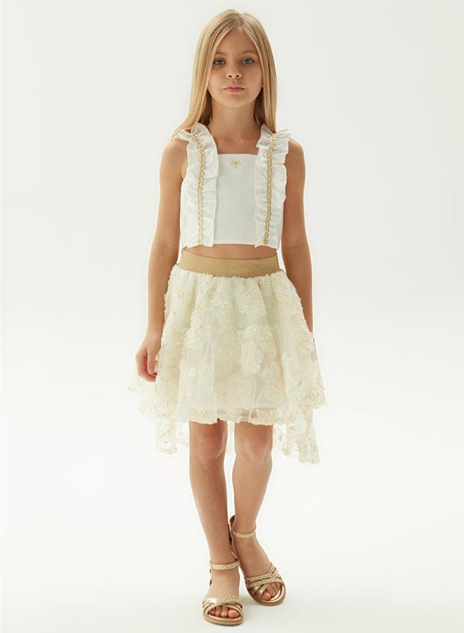Tyess Girl Ecru Skirt - Image 1