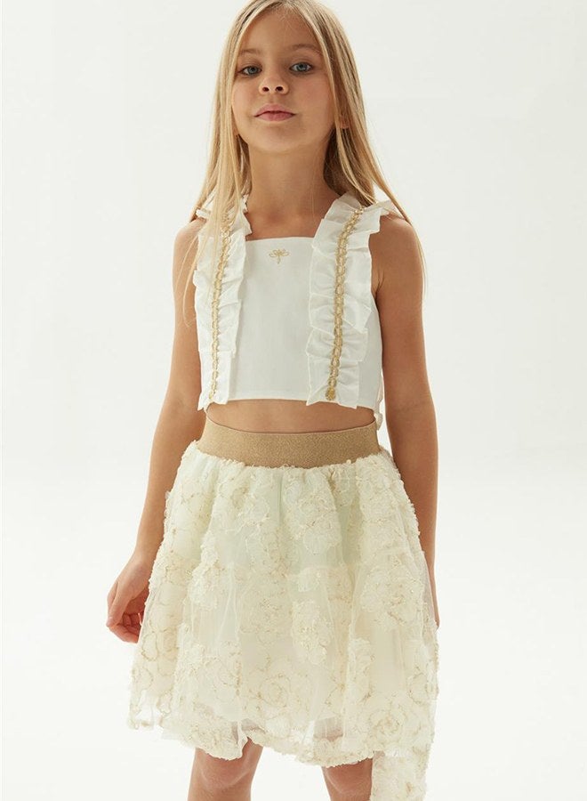 Tyess Girl Ecru Skirt - Image 2