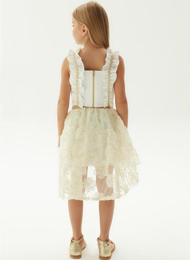 Tyess Girl Ecru Skirt - Image 4
