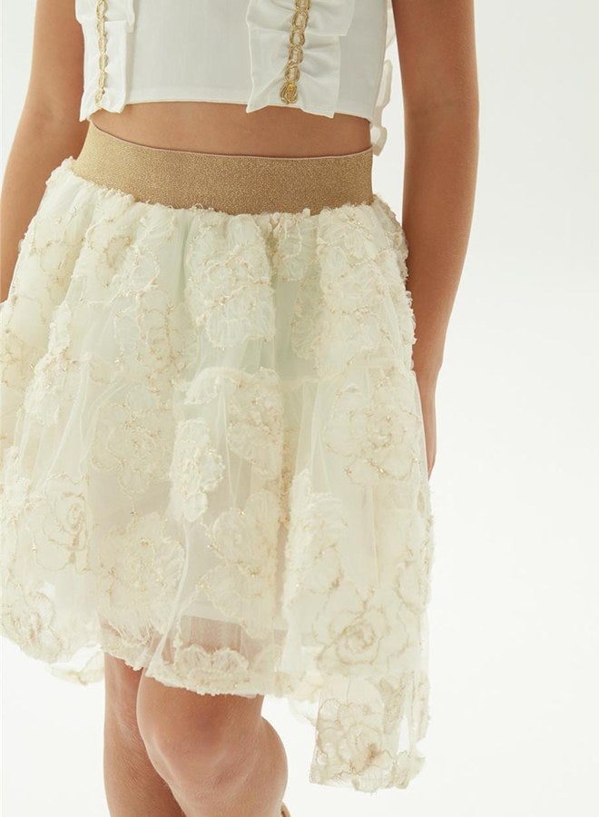 Tyess Girl Ecru Skirt - Image 3