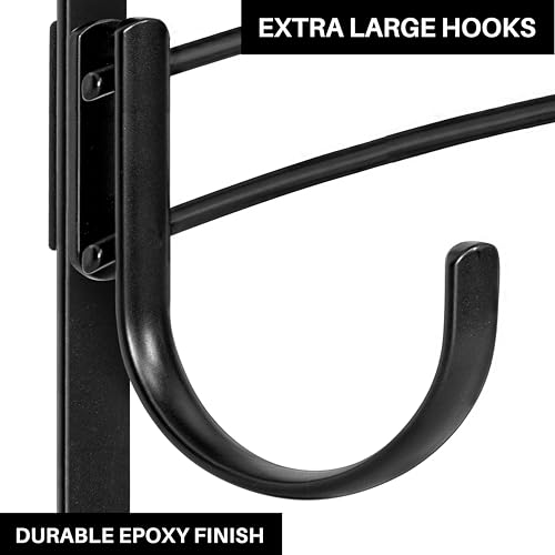 LYNK Professional® Home™ Over Door Hooks Rack - 14 Hook Over Door Hanger - Over Door Towel Rack - Hanging Towels or Clothes - Bathroom, Bedroom or Laundry Room - Lifetime Ltd. Warranty - Black - Image 4
