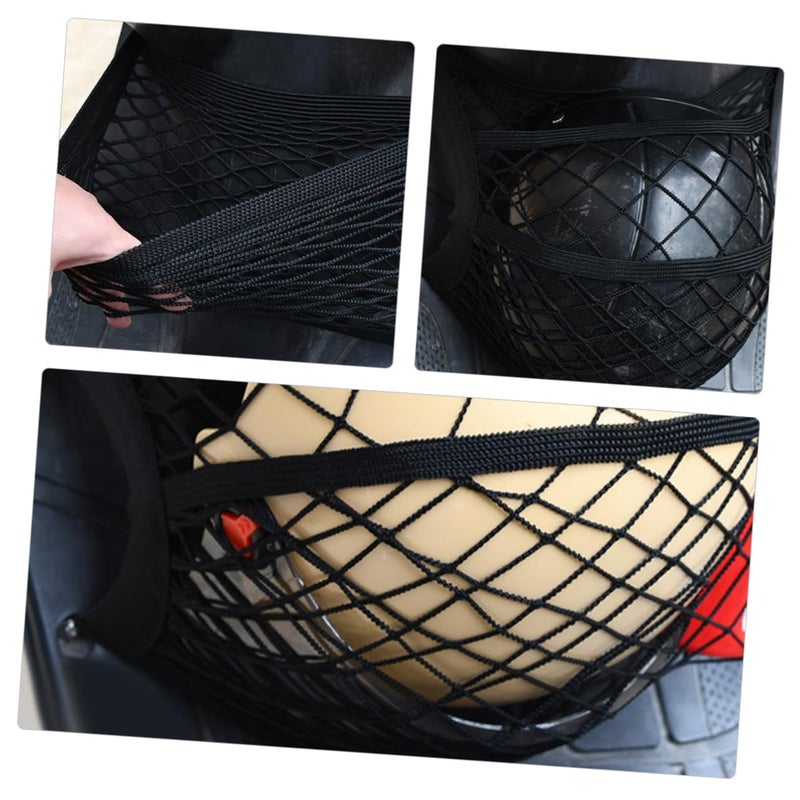 Elastic Storage Mesh Bag For Electric Bike Front Basket Dual Cargo Netting Organizer - Image 4