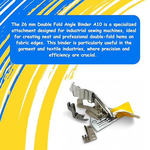 Zenith A10 Steel Double Fold Angle Binder Folder Set, Industrial Sewing Machine Attachment, Compatible with Jack and Juki Single Needle Lockstitch Sewing Machine Accessories (26 MM) - Image 3