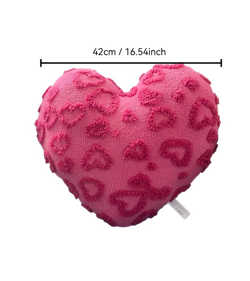 Rose Red Heart Pillow 16.54x12.2inch Romantic French Style Throw Bedding - Image 3