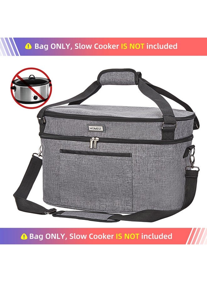 HOMEST HOMEST Slow Cooker Bag for Crock-Pot 6-8 Quart, Insulated Travel Carrier with Easy to Clean Lining, Carry Case with Top Zip Compartment and Accessory Pocket - Image 3