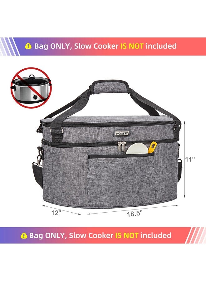 HOMEST HOMEST Slow Cooker Bag for Crock-Pot 6-8 Quart, Insulated Travel Carrier with Easy to Clean Lining, Carry Case with Top Zip Compartment and Accessory Pocket - Image 4
