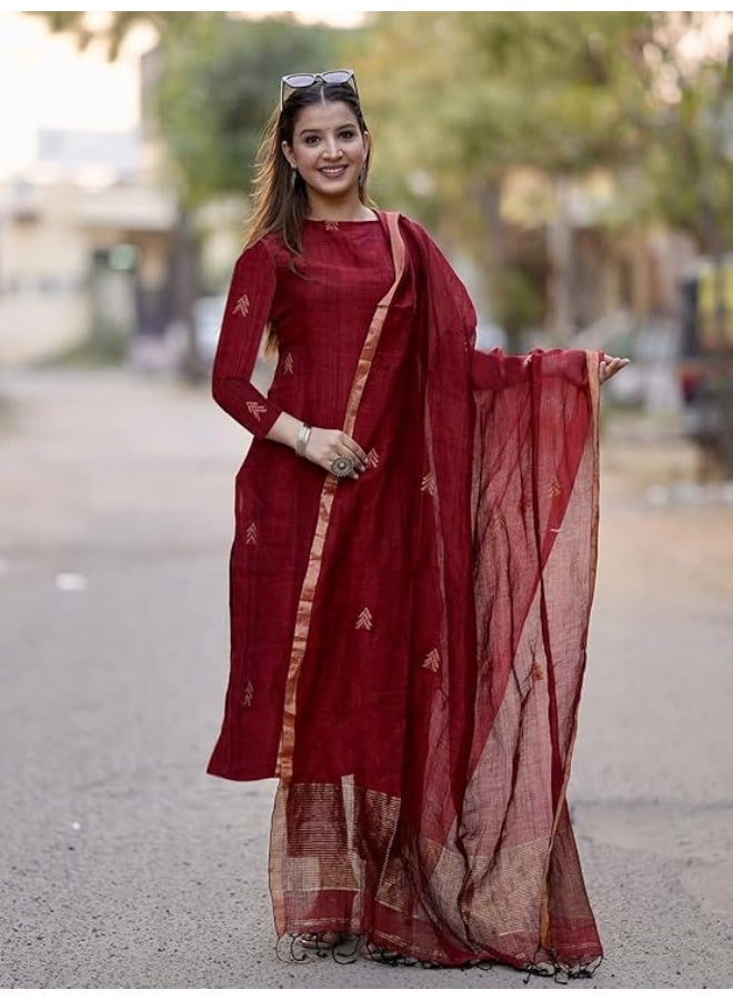GoSriKi Women Kurta Set | Rayon Viscose Printed Straight Kurta with Pant & Dupatta 3XL - Image 2