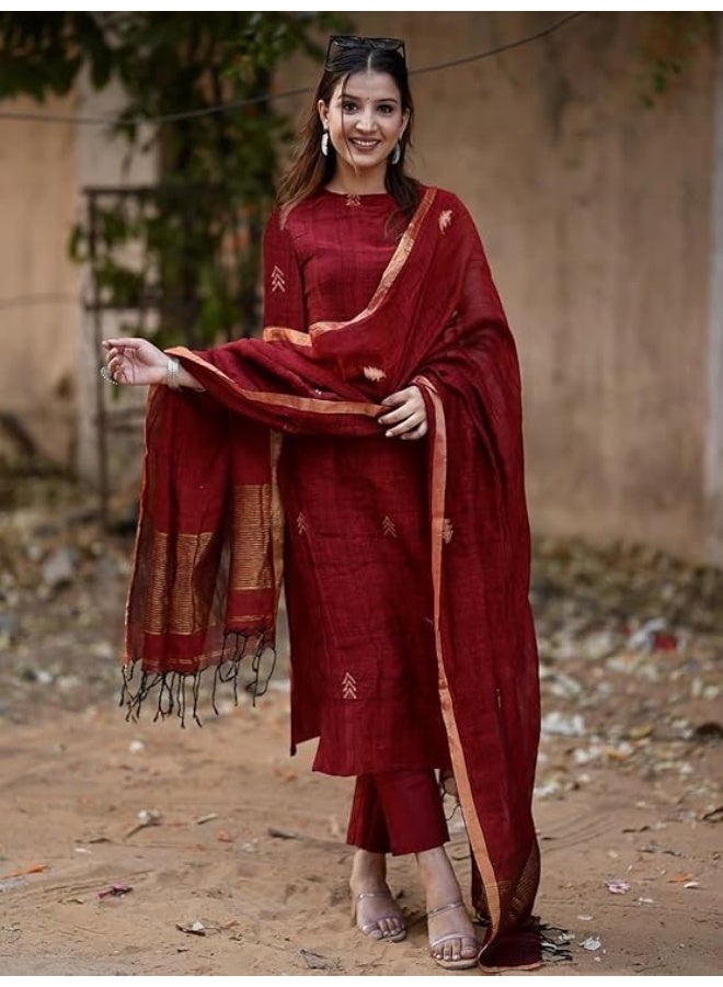 GoSriKi Women Kurta Set | Rayon Viscose Printed Straight Kurta with Pant & Dupatta 3XL - Image 3