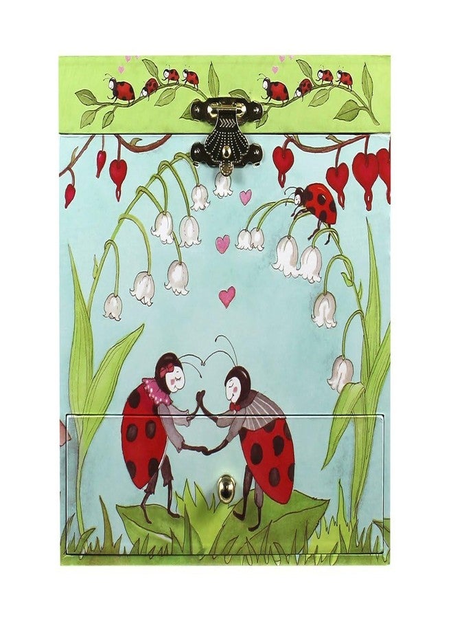 Enchantmints Lady Bugs Musical Jewelry Box Lady Bug Spins to Music With Pullout Drawers Treasure Storage - Image 2
