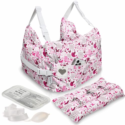 W&F HOME Mastectomy Pillow, Mastectomy Recovery Supplies, Post Mastectomy’s Must Haves, Breast Reduction Recovery Supplies, Open Heart Surgery Pillows, Breast Pillows for Sleeping - Pink Birds - Image 1