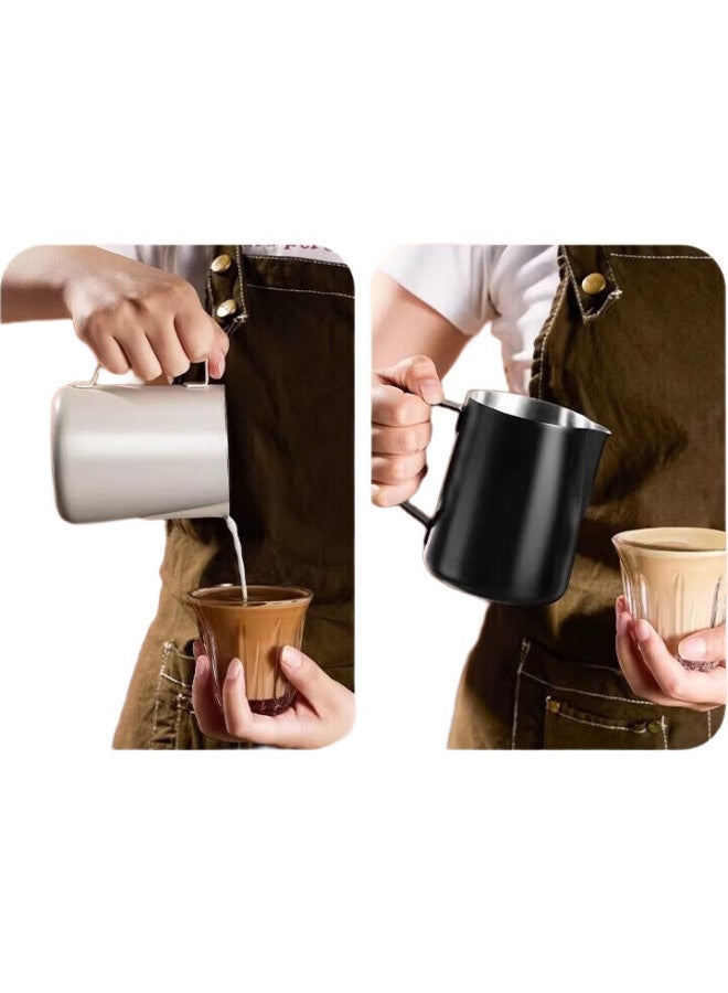 Teotm Pointed Latte Art Cup, 304 Stainless Steel Latte Art Pitcher, Coffee Frothing Cup, Milk Pitcher, White, 350Ml - Image 3