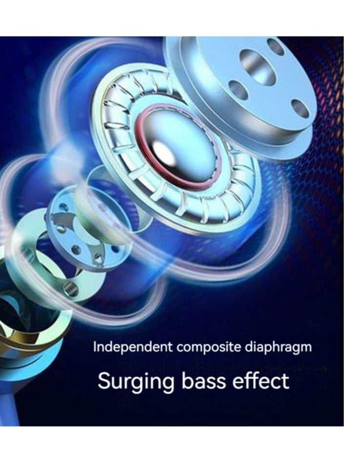 Bukela Metal heavy bass wired in-ear headphones with wire-controlled tuning earbuds with microphone (blue)  - Image 5