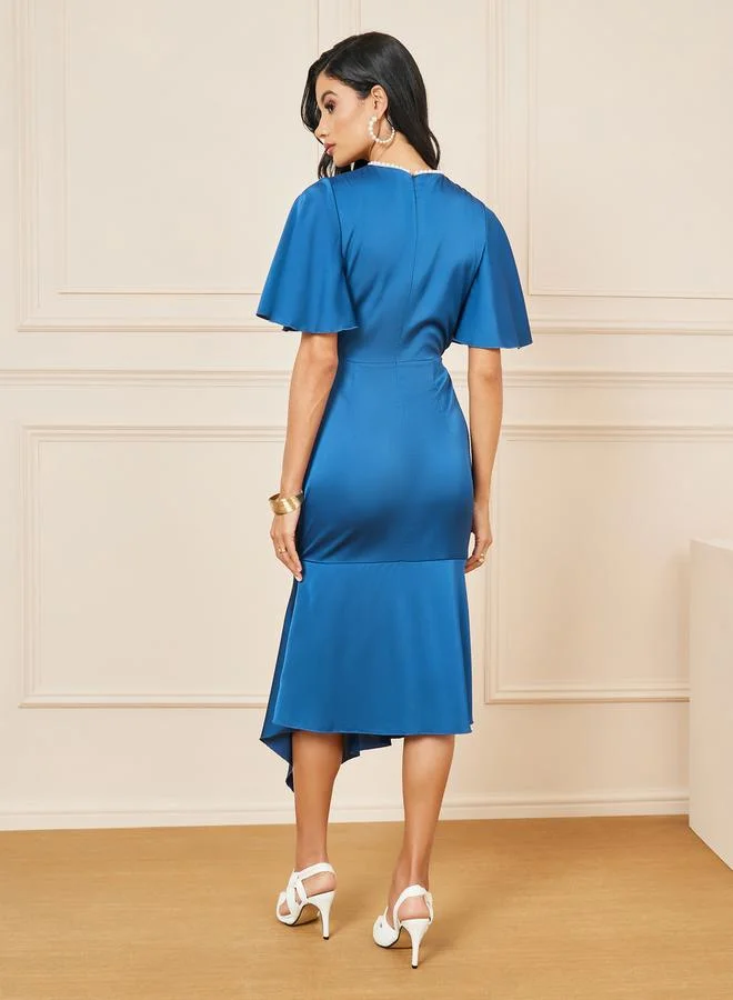 Styli Satin Asymmetric Dress