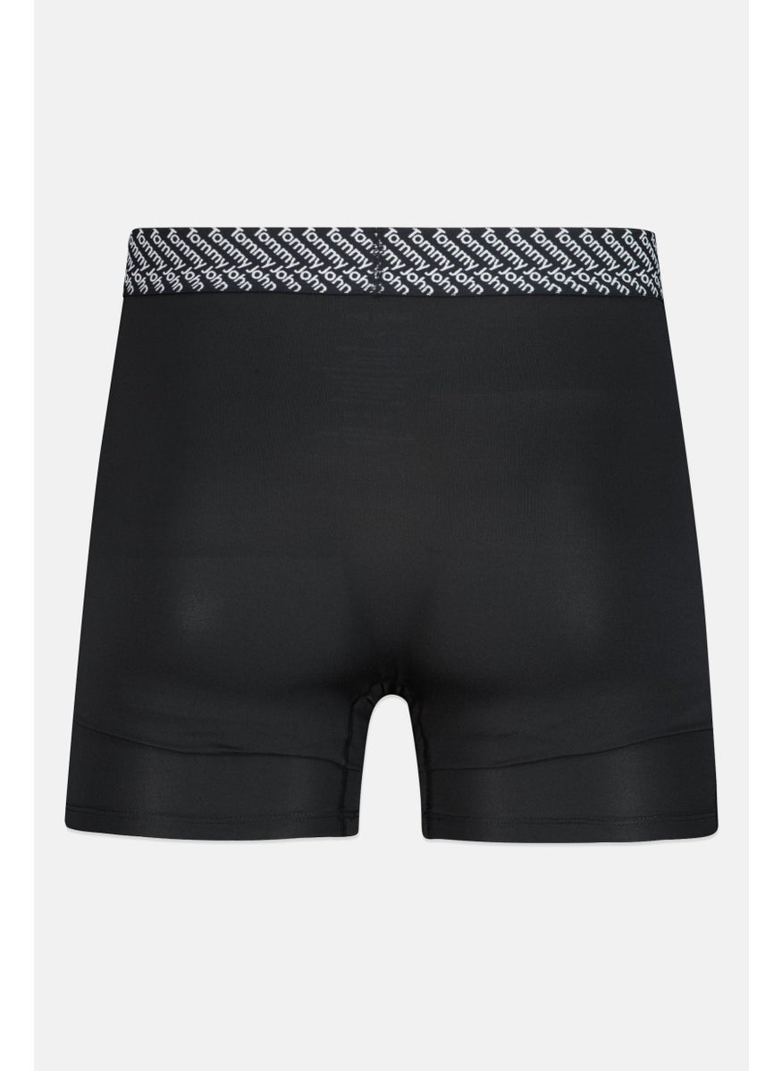 Tommy John - Men 2 Pieces  8 inseam Brand Logo Boxer Briefs, Black - Image 1
