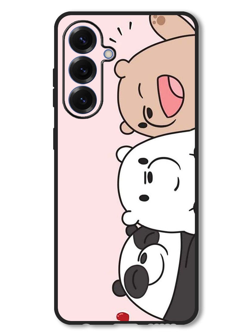 Theodor Case Compatible with Samsung Galaxy A36 Protection Shockproof Bumper Cover Three Friends Panda - Image 1