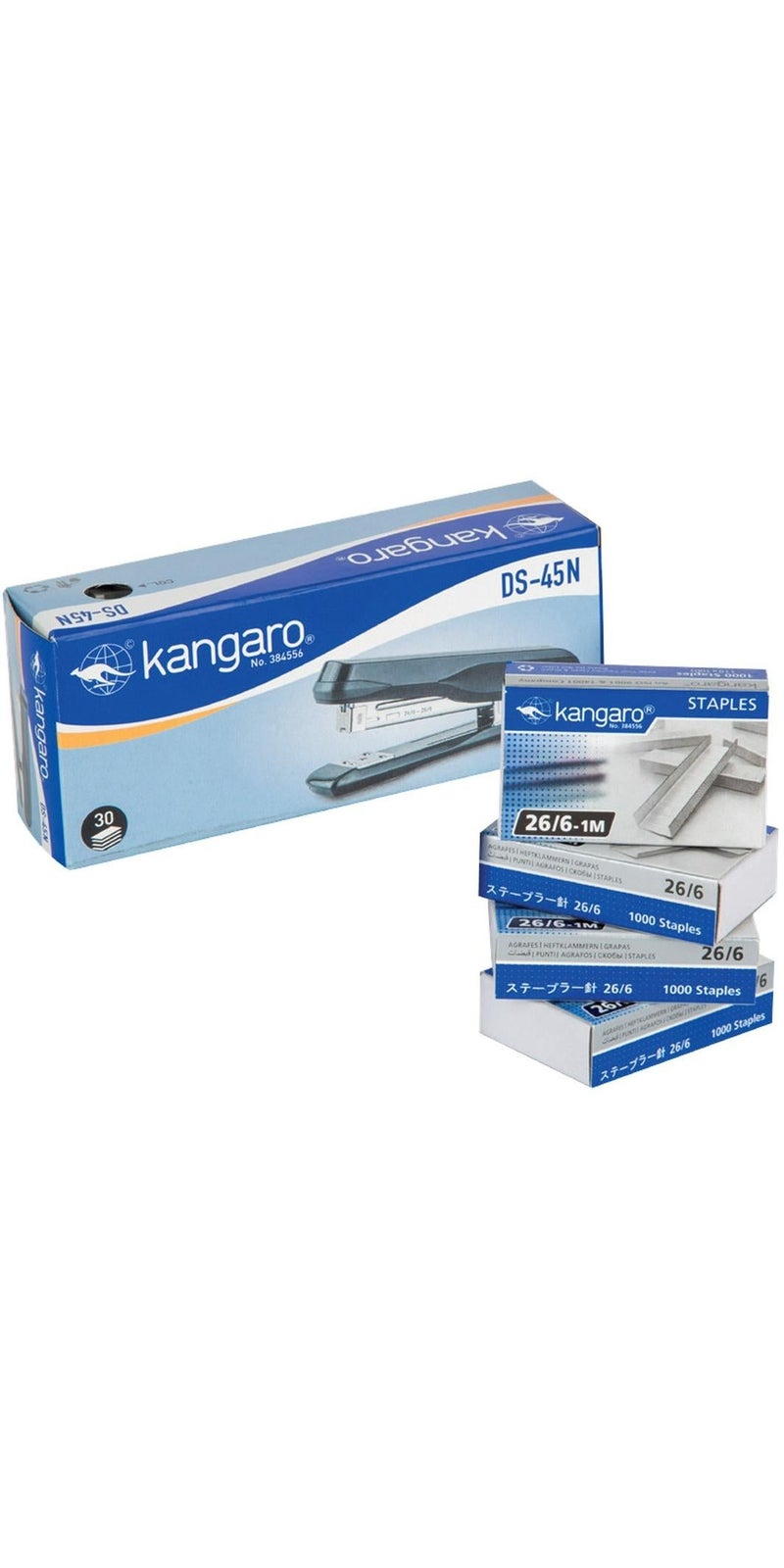 Kangaro دباسة سعة 30 ورقة مع 4 عبوات من الدبابيس - Image 2