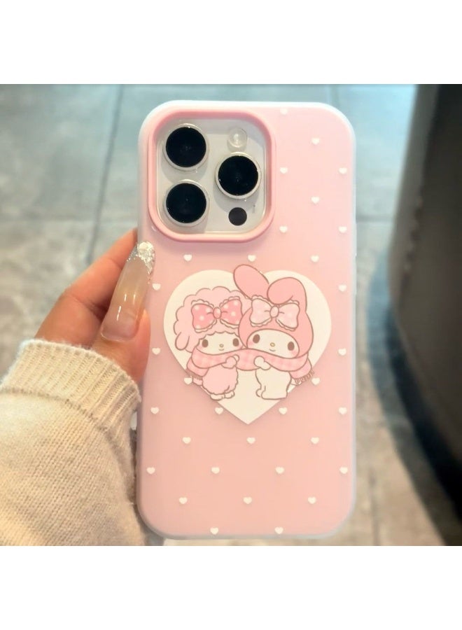 NIBEMINENT White Heart Melody Protective TPU Case Cover For iPhone 16 Pro Max - Image 1