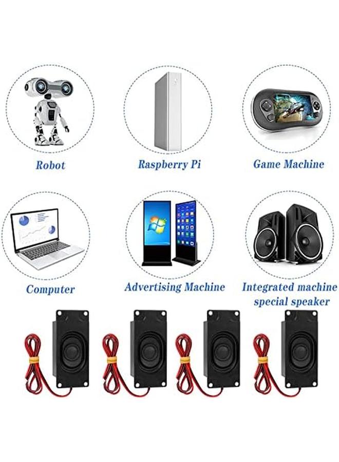 erorex Wired Speaker Mini Loundspeaker Micro Narrator 3 Watt 4 Ohm Speakers For Small Electronic Projects Advertising Machines Lcd Tv Monitors Black 4Pack  - Image 4
