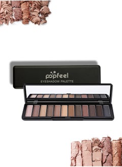 popfeel 12 Colors Eyeshadow Palette with Matte and Shimmer Long Lasting Waterproof High Pigment Multi Used Natural Fine Powder Eye Shadow Makeup for Girl Woman Gift  - Image 1