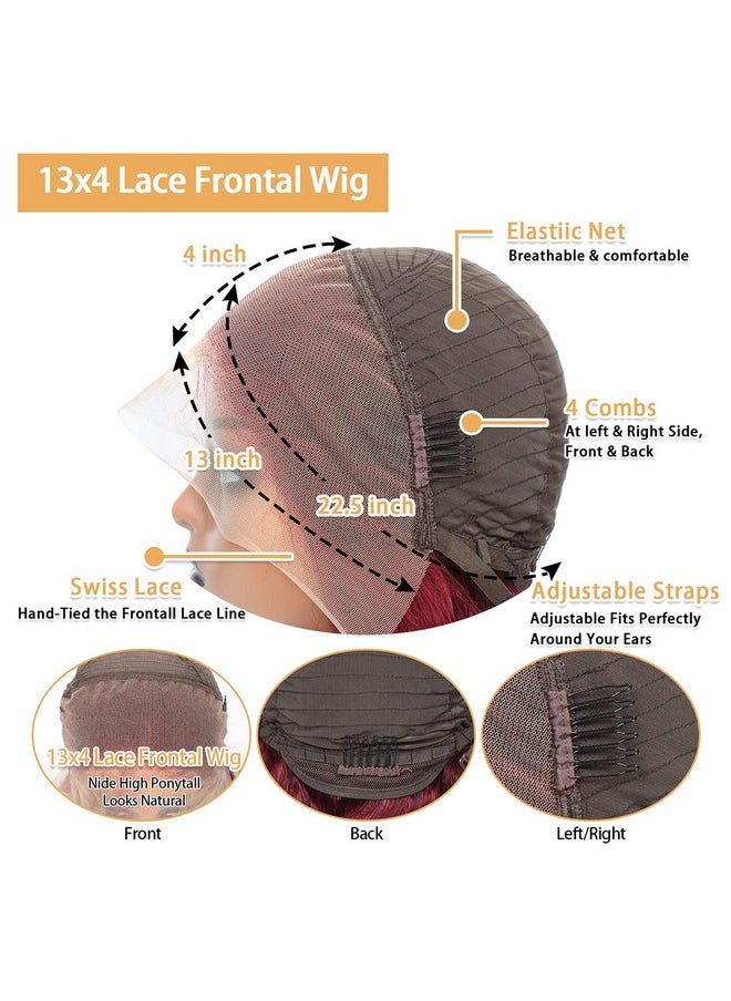 ROYAL IMPRESSION 99J Burgundy Lace Front Wigs Human Hair Glueless Wine Red Colored Body Wave Wigs Pre Plucked With Baby Hair 150% Density 13X4 Hd Transparent Lace Frontal Wigs For Women (24 Inch)  - Image 5
