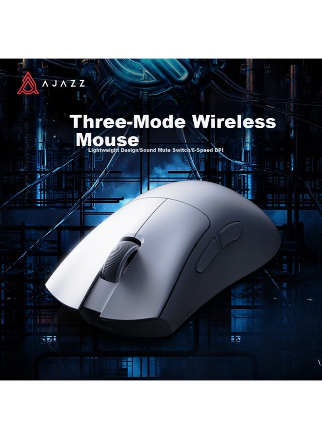 Ajazz Aj199pro Wireless Three-mode Gaming Mouse With Paw3395 Sensor, Approximately 59g Lightweight Right-handed Gaming Mouse, Audible/light Sound Switch, 4k Support, Black