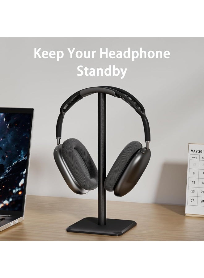 Headphone Stand - Headset Stand with Aluminum Hanger, Headphone Holder for AirPods Max, Sony, Bose, Beats and More (Black) - Image 2
