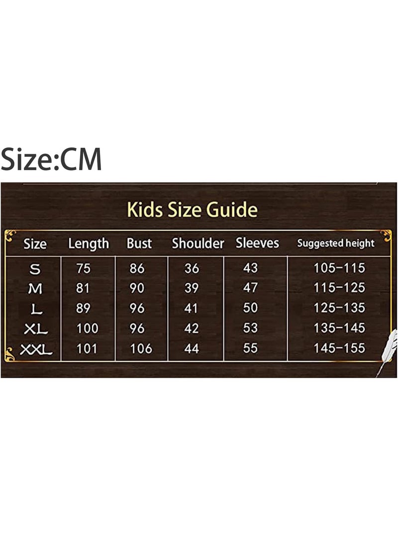 TAPIT 6PCS Kids Wizard Robes Cosplay Party Costume Magic Adults Wizard Cloak Wizarding Unisex Dress Up Magic Robe Cape Costume Hat Glasses Frame Tie Light Wand Necklace Costume for Boys Girls Gifts  - Image 5