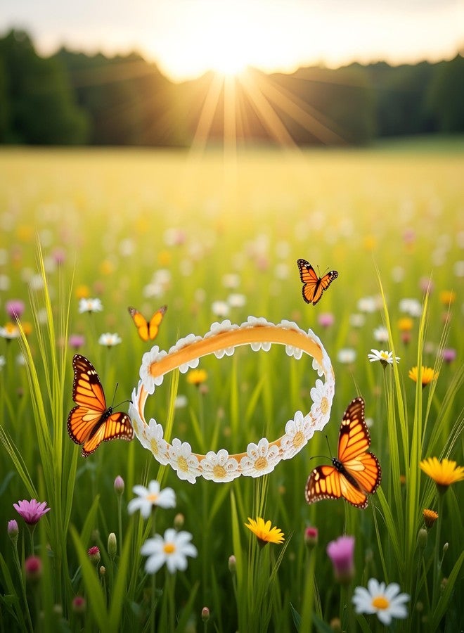 Jowxsx طوق رأس من Jowxsx مزين بزهرة الأقحوان الصفراء للنساء، طوق رأس ربيعي مطاطي، إكليل زهور أصفر، مانع للانزلاق، مناسب للعرائس والحفلات، إكسسوارات شعر - Image 3