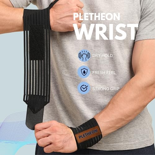 PLETHEON Wrist Support Band for Gym, Workout & Weightlifting | Adjustable Wrist Strap for Men & Women | Pain Relief & Wrist Stability for Fitness & Sports (VENTILATED BLACK) - Image 4