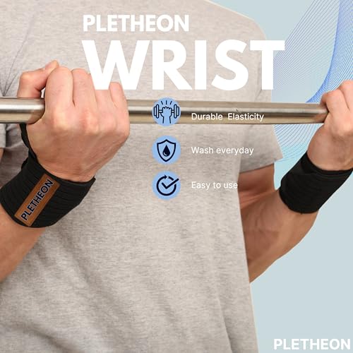 PLETHEON Wrist Support Band for Gym, Workout & Weightlifting | Adjustable Wrist Strap for Men & Women | Pain Relief & Wrist Stability for Fitness & Sports (VENTILATED BLACK) - Image 3