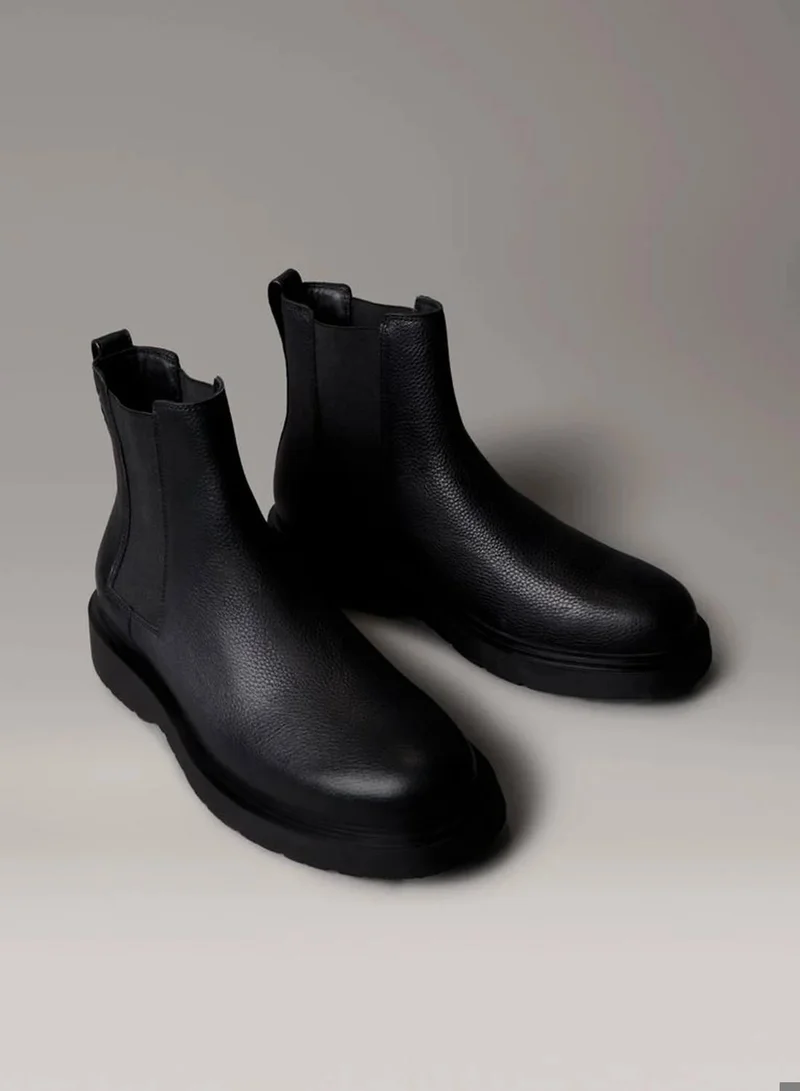 Calvin Klein Jeans Tumbled Leather Chelsea Boots