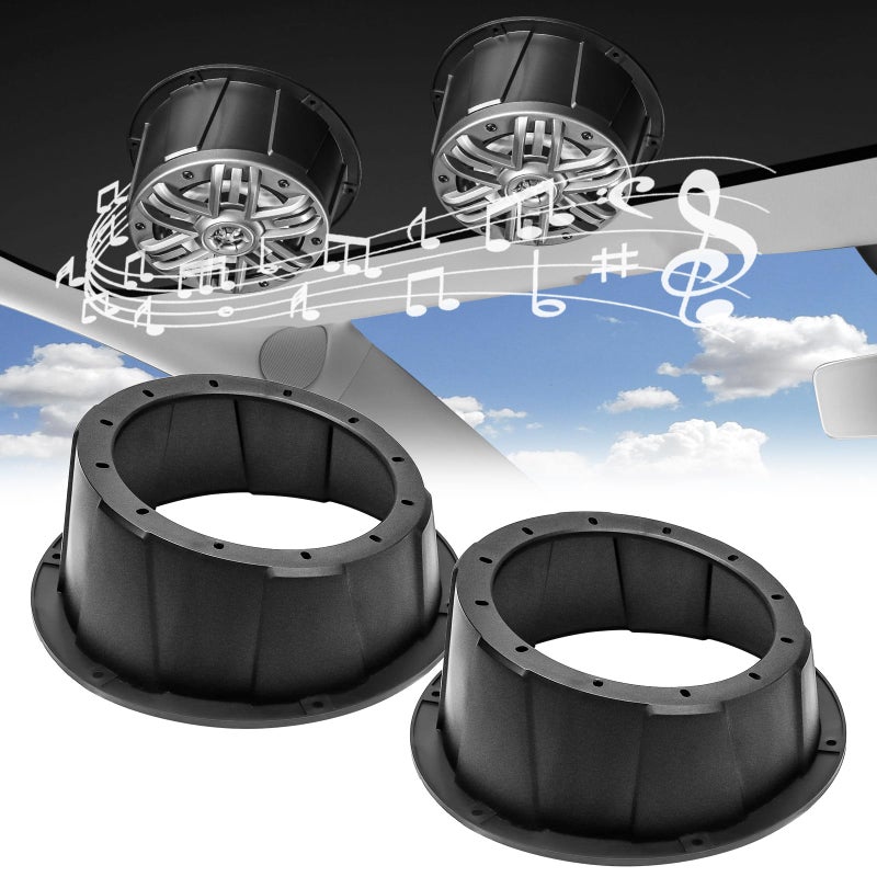 RECOIL USP65B Pairs of 6.5-Inch Speaker Pods, Universal 6.5â€ Angled Speaker Boxes, Surface Mount with Gaskets, Black Enclosures Compatible with Marine, UTVs, Boats, RVs, Cars - Image 1