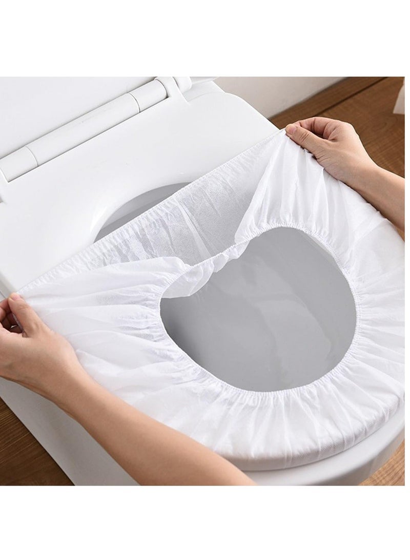 مجموعة من 50 قطعة من مقاعد المراحيض للاستخدام مرة واحدة (أقمشة غير منسوجة)، بساط متنقل للاستخدام مرة واحدة، مناسب للنساء الحوامل، الأطفال، كبار السن، وسادة مراحيض، بساط مراحيض للسفر، أغطية مقاعد محمولة للاستخدام مرة واحدة، مناسبة للنزهات والفنادق والمستشفيات العامة (عبوة فردية). - Image 5