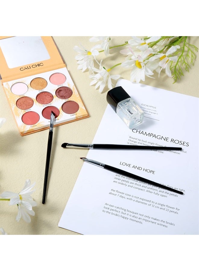 KINBOM 3pcs Eyeliner Brush Kit, Flat Thin Beveled Sickle Brush Concealer Brush Angled Eyebrow Brush Curved Brush for Gel Liquid Precision Eyeliner Eyebrows Makeup - Image 2