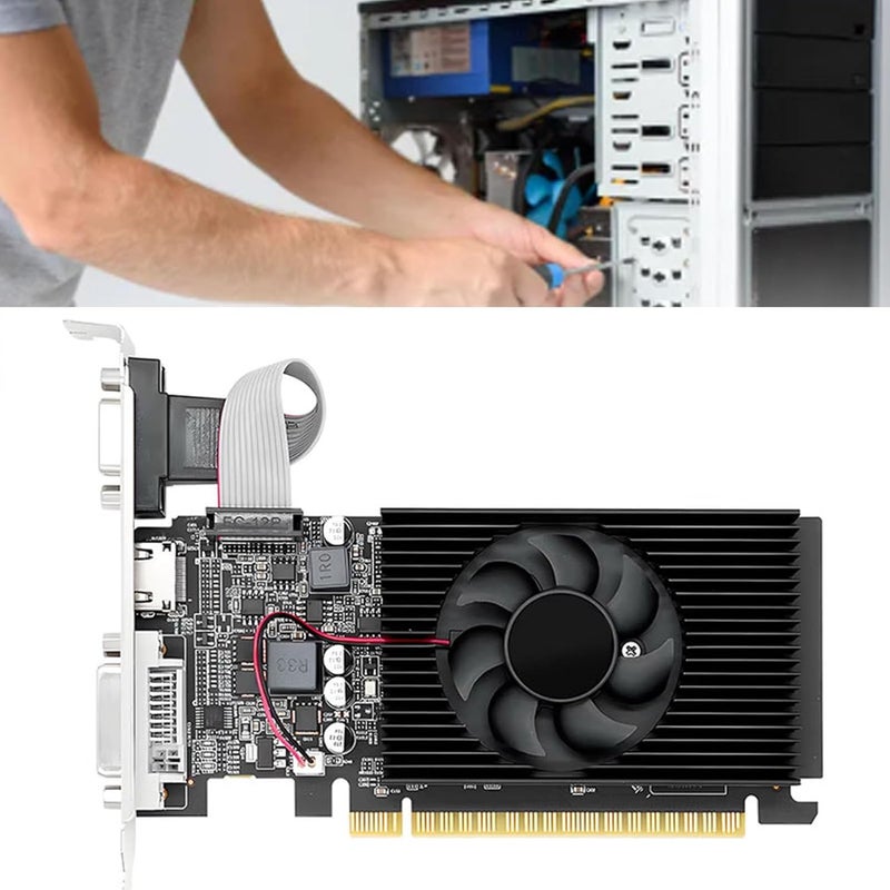 YUEHISY Low Profile Graphics Card, 4GB DDR3 128 Bit PC Video Card with HDMI DVI VGA, 1 Air Cooling Fan, Low Power Computer GPU, for Working - Image 5