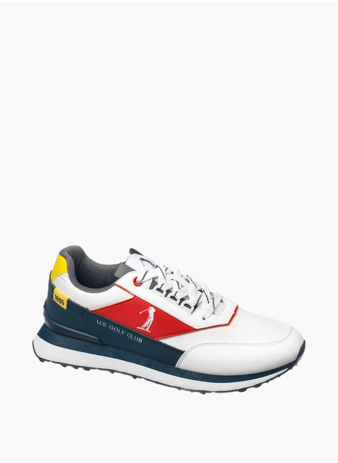 يو اس بولو اسن Men's Colourblock Sneakers With Lace-Up Closure