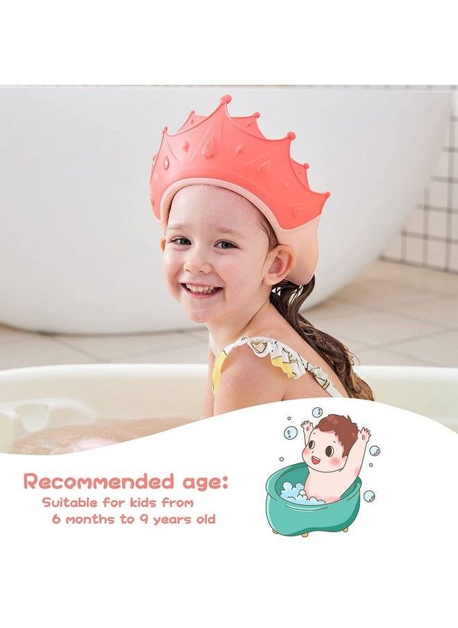 RIANZ Baby Shower Cap Shield Shower Cap For Kids Visor Hat For Eye And Ear Protection For 09 Years Old Children Cute Crown Shape Makes The Baby Bath More Fun (Pink)  - Image 3