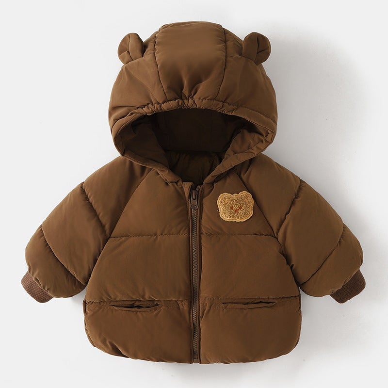 Baby clothes boys cotton-padded coat winter clothes winter baby girls cotton-padded coat warm western style Korean style Brown
