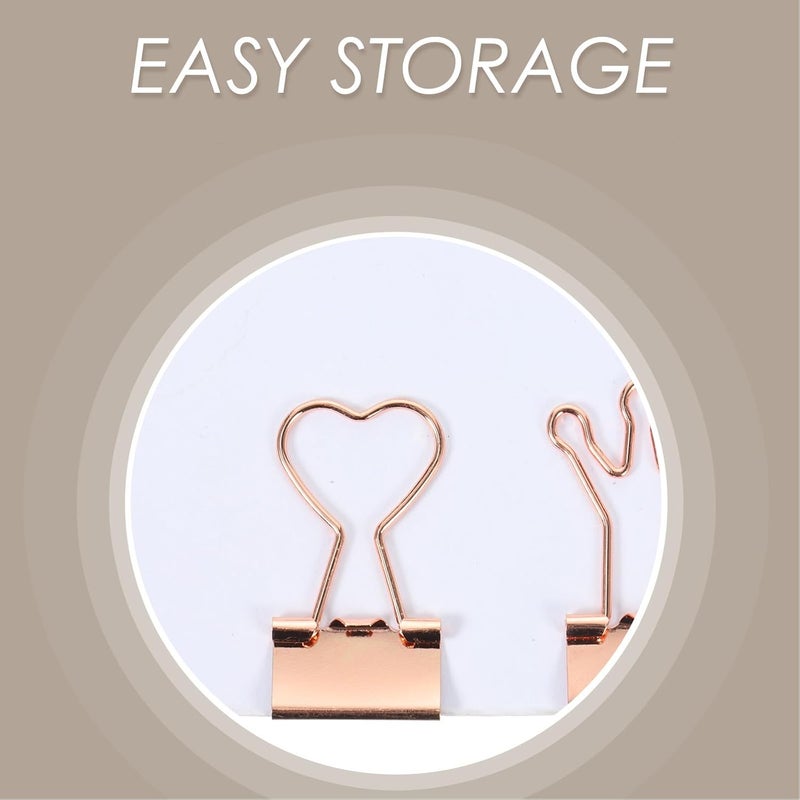 10pcs Rose Gold Medium Metal Binder Clips Paper Clips for Office File Organization and Study Materials - Image 4