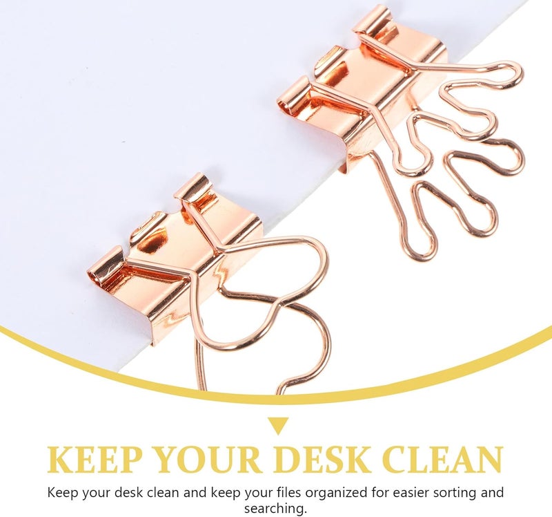 10pcs Rose Gold Medium Metal Binder Clips Paper Clips for Office File Organization and Study Materials - Image 3