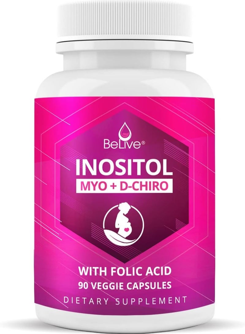 BeLive Inositol Myo+D-Chiro With Folic Acid 90 Caps - Image 1