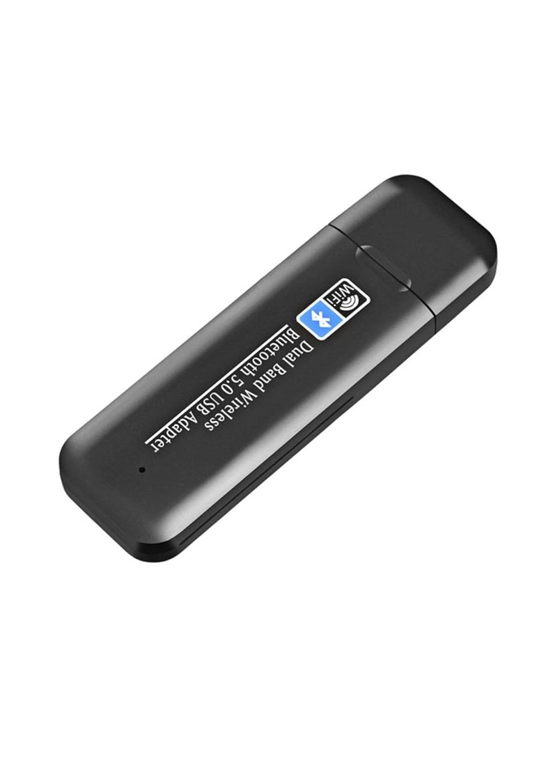 General USB WiFi Bluetooth Adapter, 1200Mbps Dual-Band 2.4/5GHz Wireless Adapter for PC/Laptop/Desktop USB WiFi Dongle for Windows XP/7/8/10/11, Mac OS, Linux  - Image 1