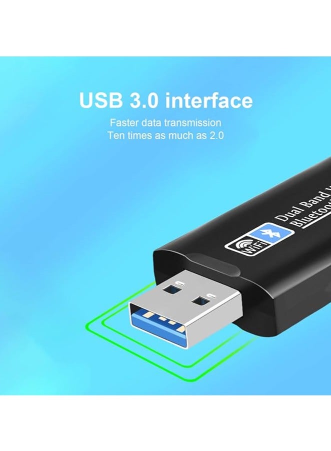 General USB WiFi Bluetooth Adapter, 1200Mbps Dual-Band 2.4/5GHz Wireless Adapter for PC/Laptop/Desktop USB WiFi Dongle for Windows XP/7/8/10/11, Mac OS, Linux  - Image 4