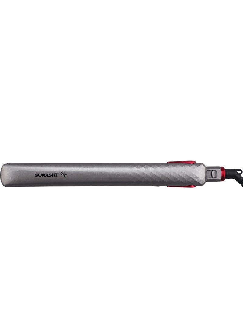 SONASHI Professional Hair Straightener With Ceramic Coating Plate Smooth Finish With Max Temperature of 200 PTC Heating On And Off Switch 360 Swivel Cord  SHS-2024N Silver - Image 4