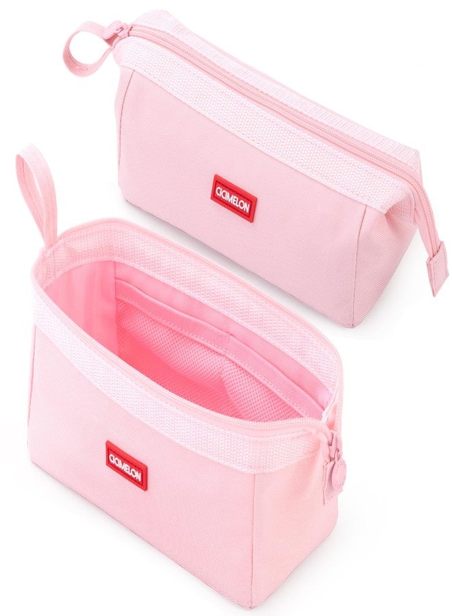 CICIMELON Pencil Case Large Capacity Pen Pouch Multifunctional Pencil Bag for School Students Teen Girls Office Women Adult (Light Pink) - Image 1