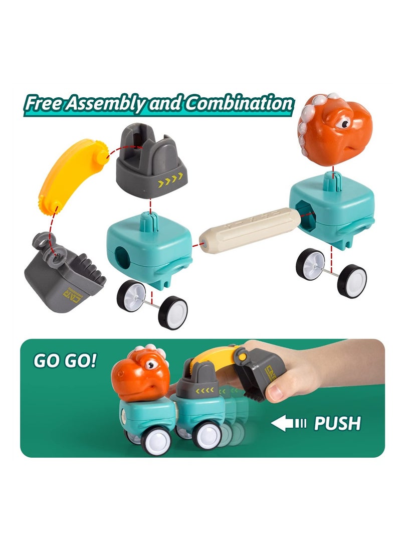 Magnetic Dinosaur Building Blocks Set 84PCS Educational STEM Toys for Toddlers Creative Construction Trucks and Excavators Perfect Birthday Gift for 3 Year Olds - Image 4